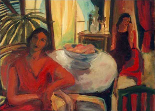 Pause confidence, huile sur toile